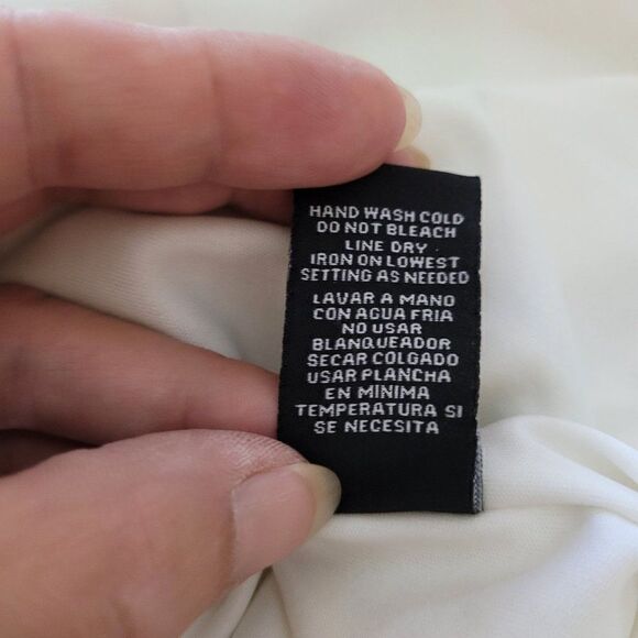 R&K Pastel Chevron Lace Overlay Sleeveless Scoop Tea Length Dress White Sz 10 - Picture 10 of 11